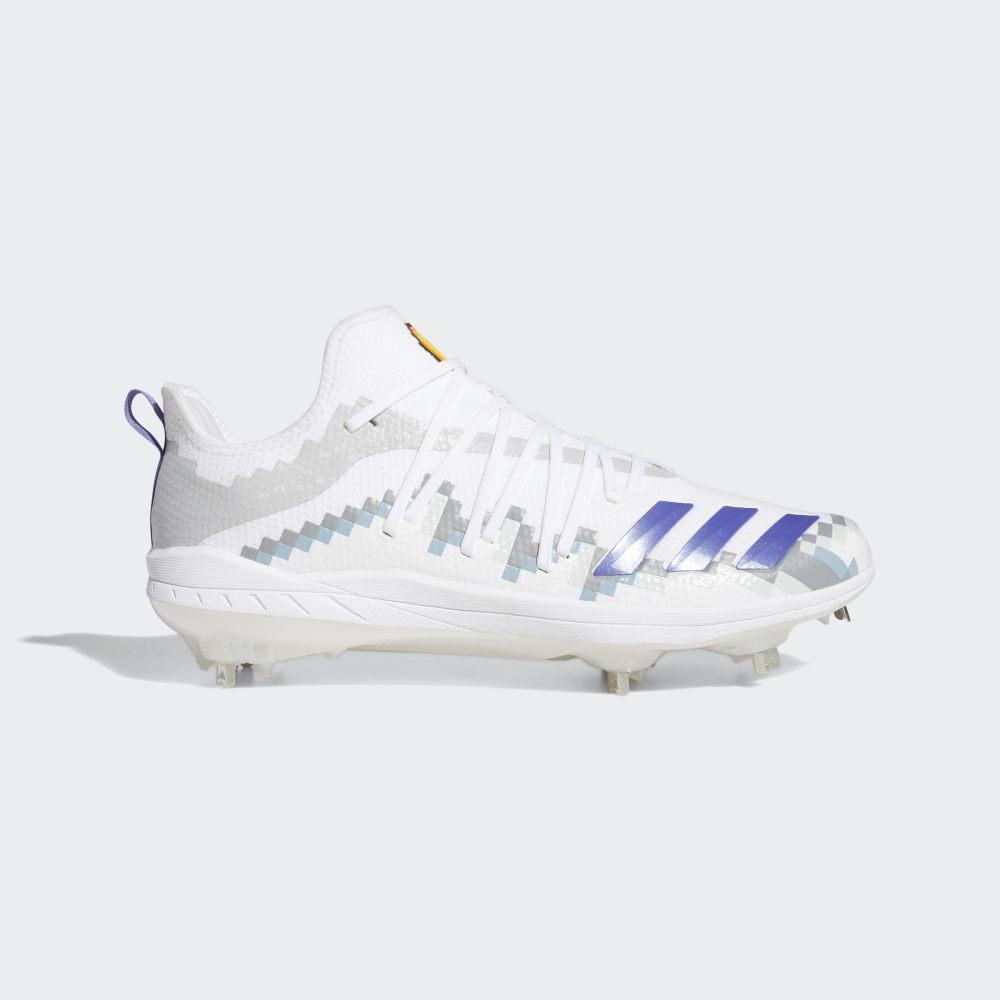 Adidas Men's Afterburner 6 Grail 8-Bit Baseball Cleats White/Purple/Grey Ireland EE4382